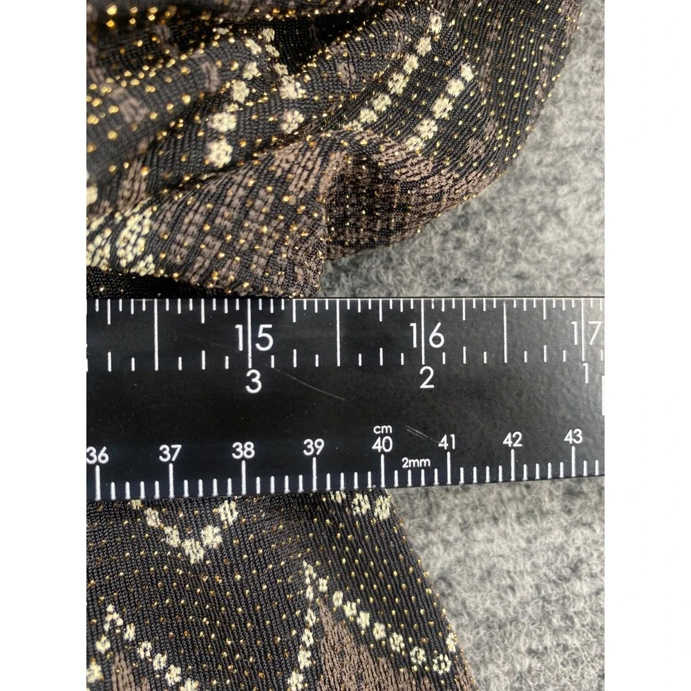 J.R. Nites Carol Lin Metallic Chevron Blouson Dress Womens 18 Brown Gold Party